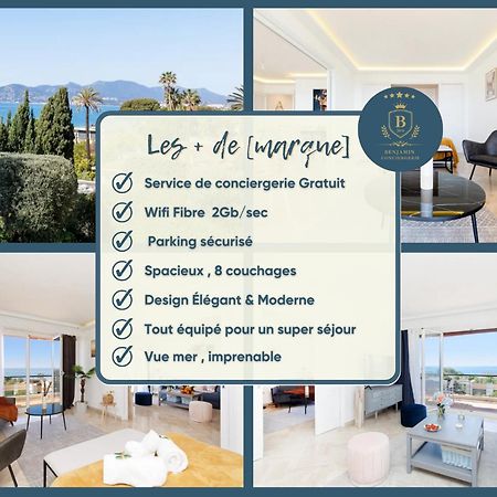 Suite Riviera - Sea View - Clim - 50M Plage - Residence De Standing - Spacieux 180 M2 - Parking Cannes Dış mekan fotoğraf
