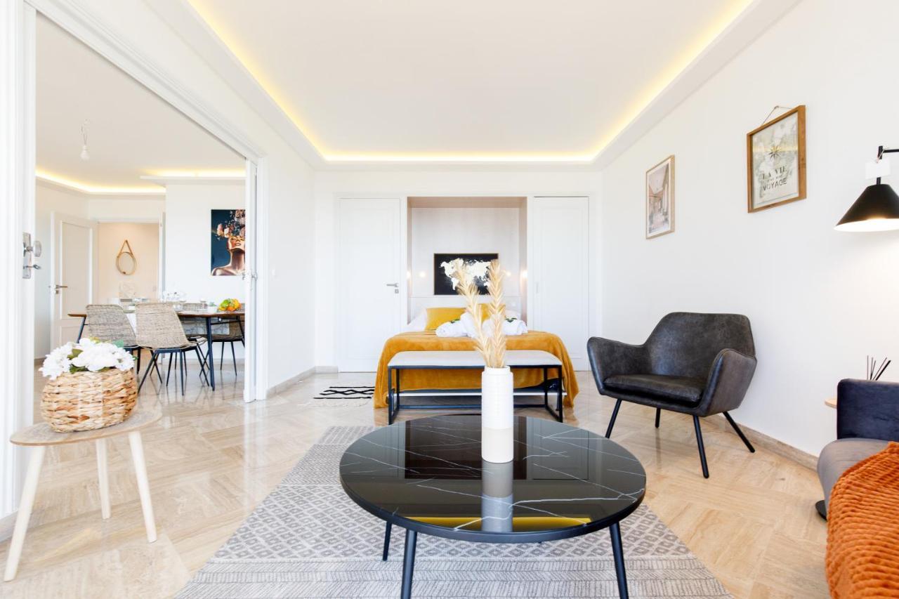 Suite Riviera - Sea View - Clim - 50M Plage - Residence De Standing - Spacieux 180 M2 - Parking Cannes Dış mekan fotoğraf