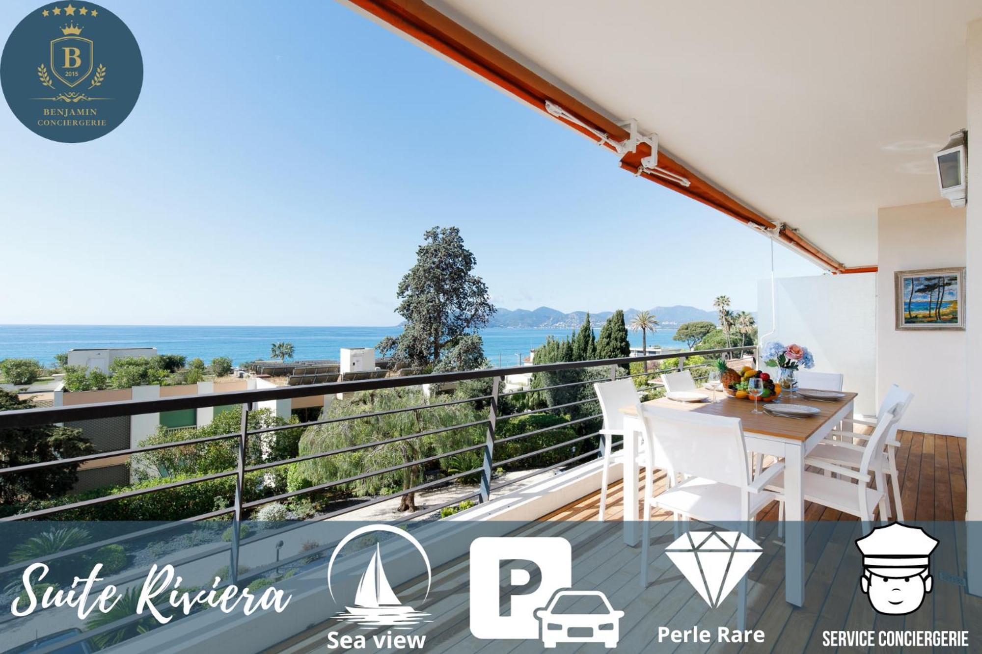 Suite Riviera - Sea View - Clim - 50M Plage - Residence De Standing - Spacieux 180 M2 - Parking Cannes Dış mekan fotoğraf